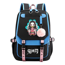Cartoon Fashion Usb Youth School Bag For Boys And Girls Casual Ribbon Flip Backpack