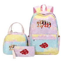 Naruto Teenage Student Girls School Bag Lunch Bag Three Piece Set Backpack Set