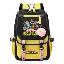 My Heroes Academy Usb Youth Student Backpack With Casual Woven Strap Flip Back Backpack