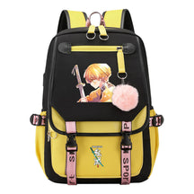 Cartoon Fashion Usb Student Backpack With Casual Woven Strap Flip Back Backpack