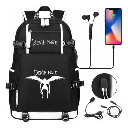 Death Note Usb Large Capacity Youth Student Backpack For Boys And Girls Leisure Travel Backpack