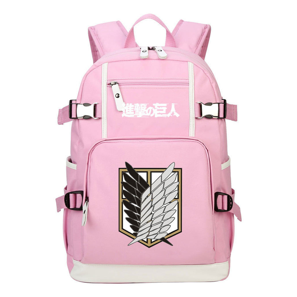 Giant Wings Of Cartoon And Anime Attack Youth Student Backpack, Leisure Travel Backpack