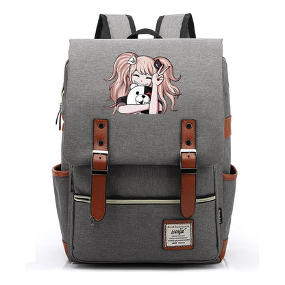 Printed Teenage Student Backpack For Men And Women With Casual Belt Buckle Classic Backpack