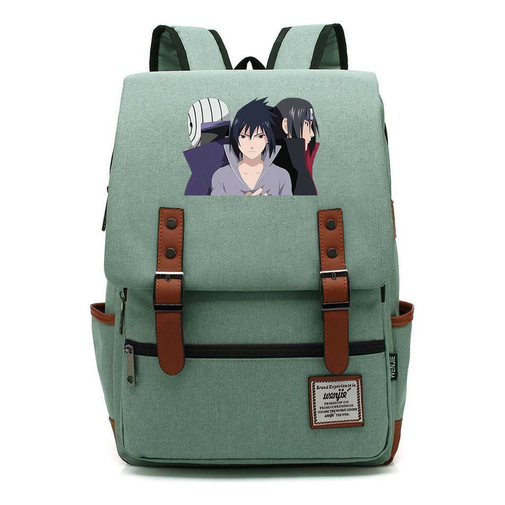 Naruto Printed Teenage Student Backpack, Casual Belt Buckle, Classic Backpack