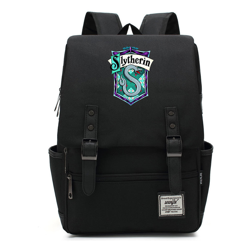 School Of Witchcraft And Wizardry Printed Youth Student School Bag Casual Belt Buckle Classic Backpack