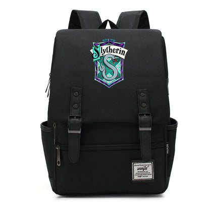 School Of Witchcraft And Wizardry Printed Youth Student School Bag Casual Belt Buckle Classic Backpack
