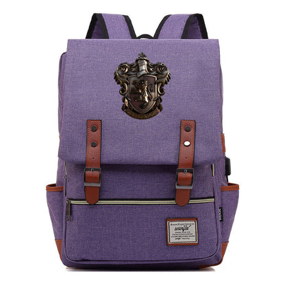 Academy Of Magic Teen Student School Bag Usb Casual Belt Buckle Backpack