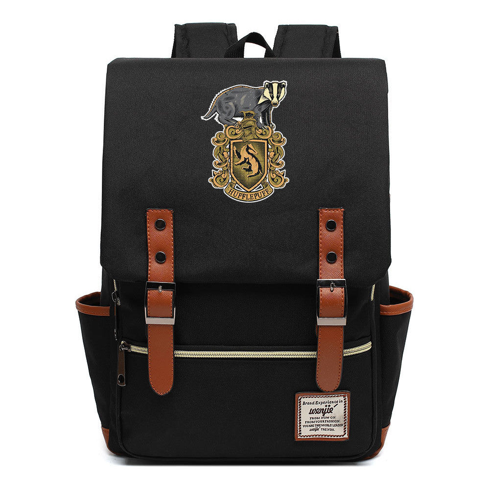 Printed Youth Student School Bag Casual Belt Buckle Classic Backpack 38*27*12.5cm