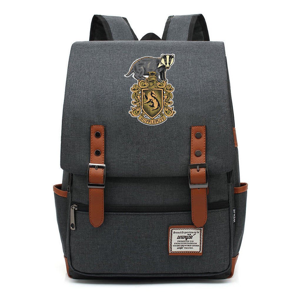 Printed Youth Student School Bag Casual Belt Buckle Classic Backpack 38*27*12.5cm
