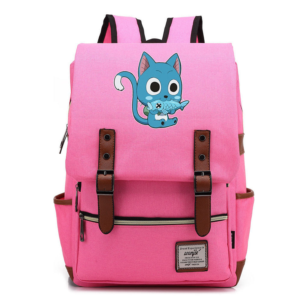 Printed Schoolbag Leisure Belt Buckle Classic Backpack Young Students