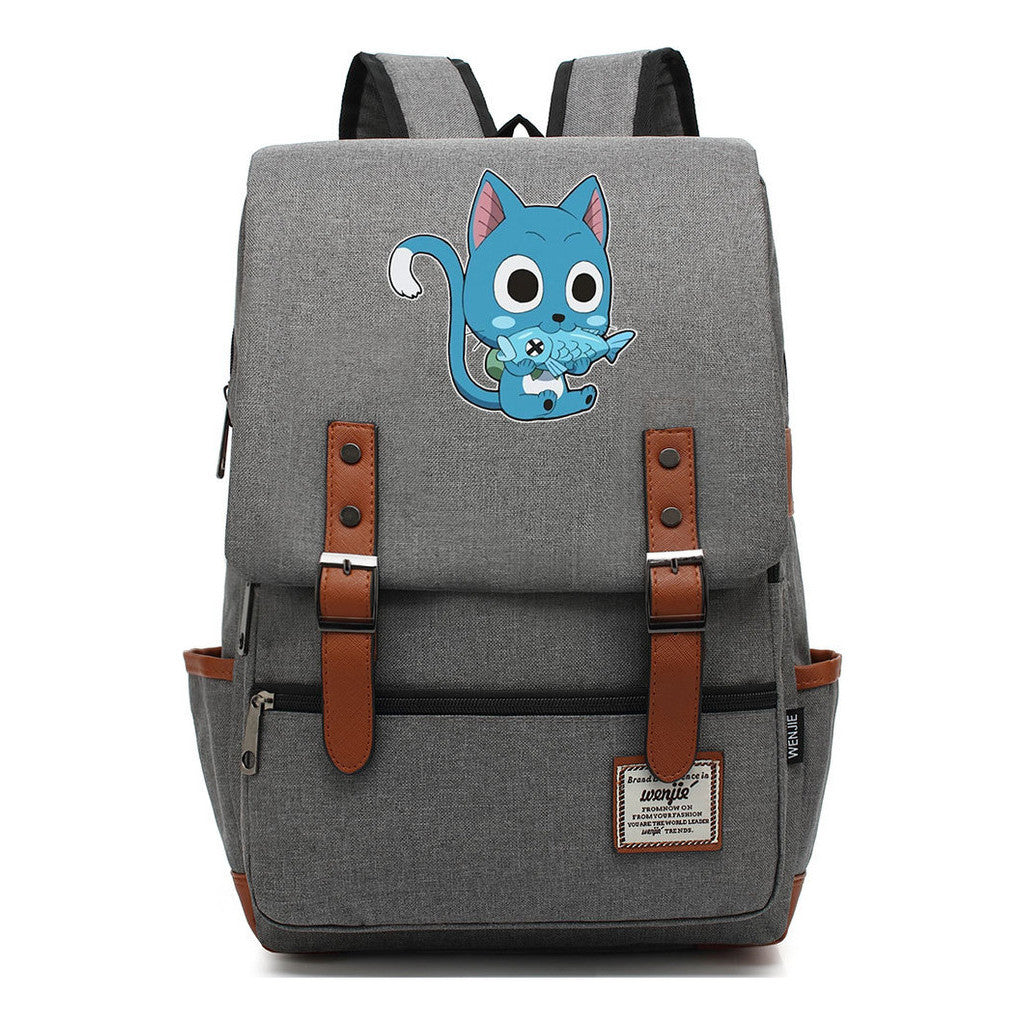 Printed Schoolbag Leisure Belt Buckle Classic Backpack Young Students