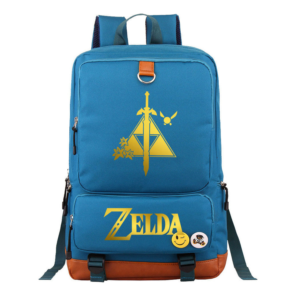 Golden Selda Kingdom Tear Print Youth Student School Bag Travel Bag Shoulder Travel Backpack