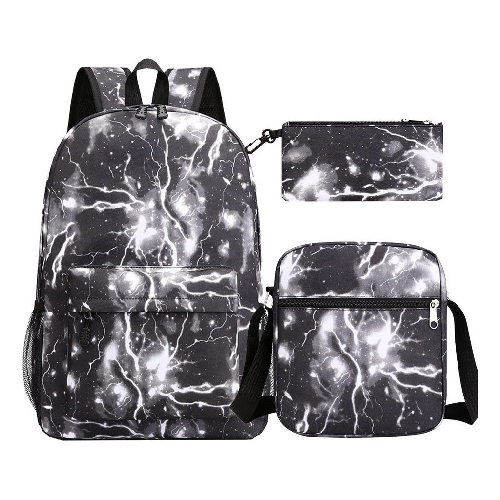 Starry Sky Youth Student School Bag Three Piece Set For Men And Women Backpack Set