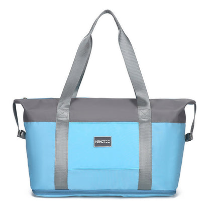 Contrast Color Luggage Bag, Travel Bag, Large Capacity Wet Dry Separation Sports And Fitness Bag, Shoulder Bag