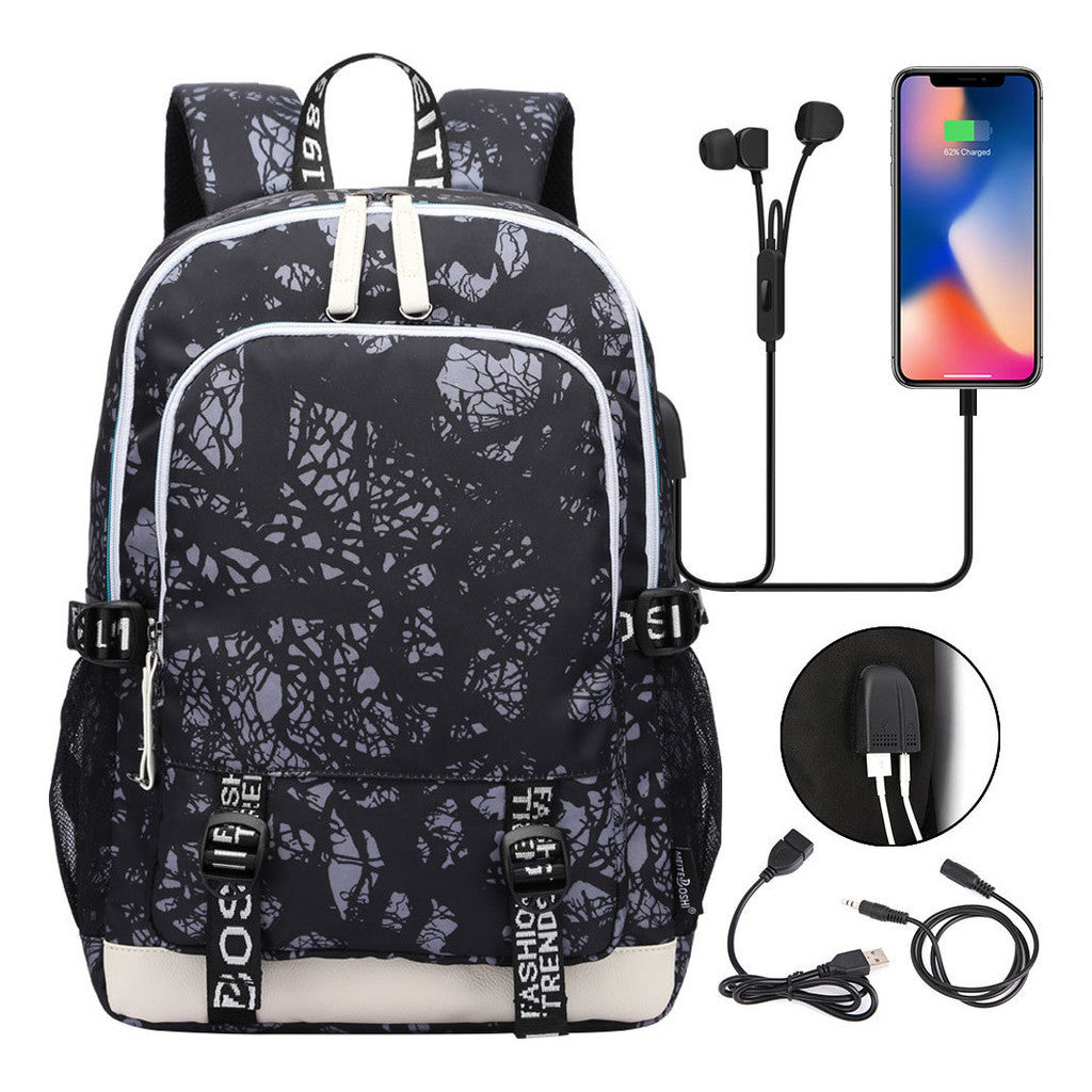 Usb Youth Primary And Secondary School Student Backpack For Men And Women's Leisure Sports Backpack