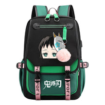Cartoon Fashion Usb Youth Student Backpack Boy's And Girl's Leisure Ribbon Flip Backpack