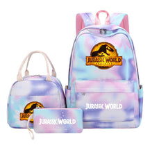 Jurassic Park Dinosaur Student School Bag Lunch Bag Three Piece Set Backpack Set