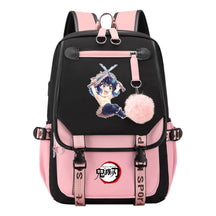 Japanese Cartoon Fashion Usb Student Backpack Casual Woven Flap Backpack