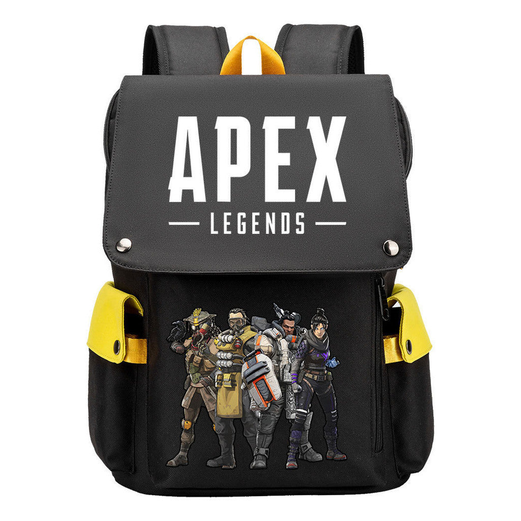 Apex Hero Print Usb Charging Cap Head Style Student School Bag Casual Backpack