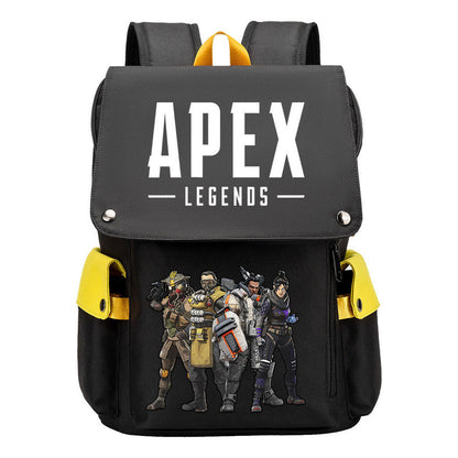 Apex Hero Print Usb Charging Cap Head Style Student School Bag Casual Backpack