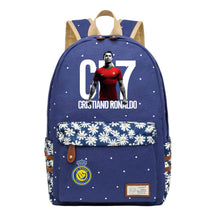 Football Star Cristiano Ronaldo Printed Student Backpack, Floral Casual Backpack