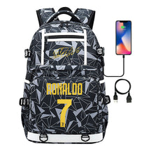 Sports Star Cristiano Ronaldo Usb Youth Student School Bag Men's And Women's Backpack Leisure Travel Bag