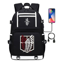 The Giant Soldier Captain Of The Manga Attack Printed Usb Youth Student Backpack Men's And Women's Backpack Leisure Travel Backpack