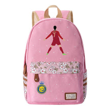 Football Star Cristiano Ronaldo Printed Youth Student Backpack With Floral Floral Design For Men And Women's Leisure Backpack