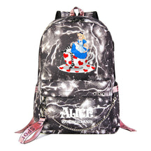 Cheshire Cat Alice's Adventure In Wonderland Youth School Bag Casual Weaving Strap Backpack