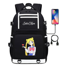 Anime Beauty Girl Warrior Usb Youth Student School Bag Men's And Women's Backpack Leisure Travel Backpack