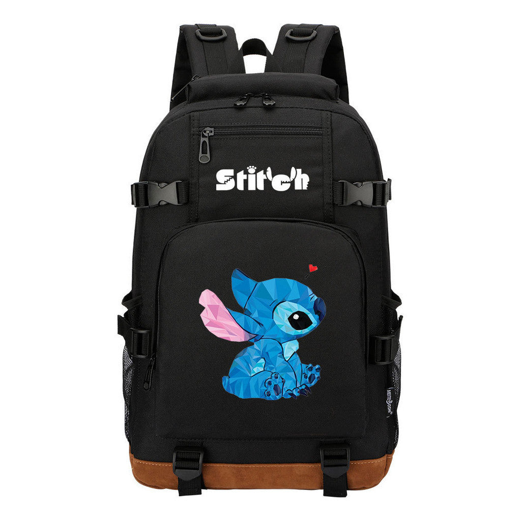 Anime Star Baby Stitch Printed Student Backpack Men And Women's Leisure Travel Backpack