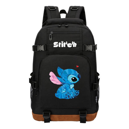 Anime Star Baby Stitch Printed Student Backpack Men And Women's Leisure Travel Backpack