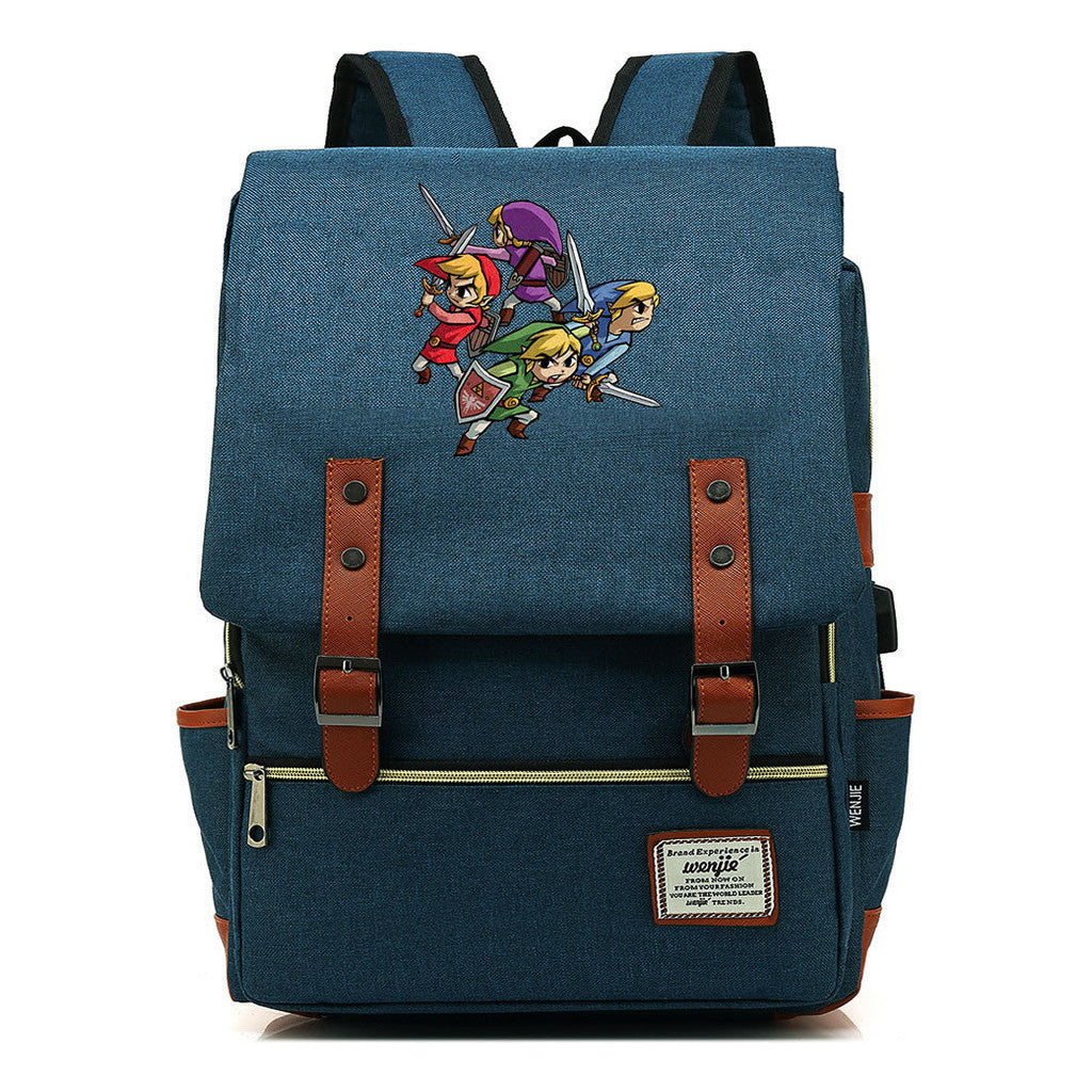 The Tears Of The Kingdom Of Zelda Game Printed Student Backpack Usb Men's And Women's Casual Backpack