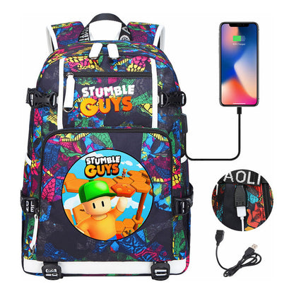 Usb Printed Student Backpack For Men And Women's Leisure Travel Backpack
