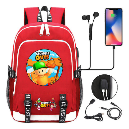 Printed Youth School Bag Usb Casual Backpack Travel Backpack
