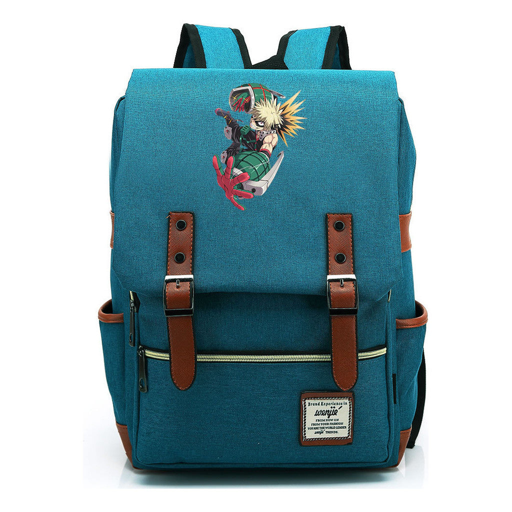Anime My Heroes Academy Printed Youth School Bag For Men And Women Leisure Belt Buckle Classic Backpack