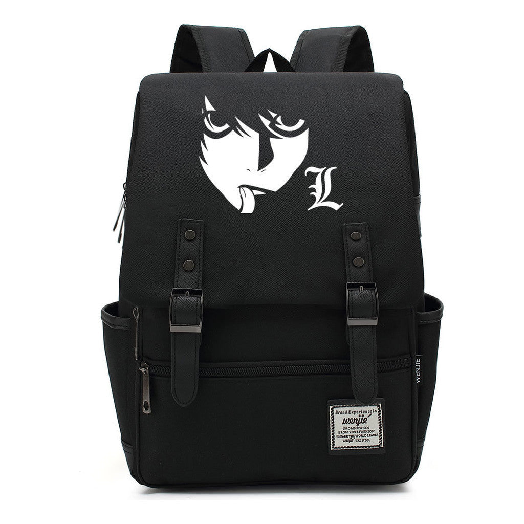 Manga Death Note Youth Student School Bag Men's And Women's Leisure Belt Buckle Backpack