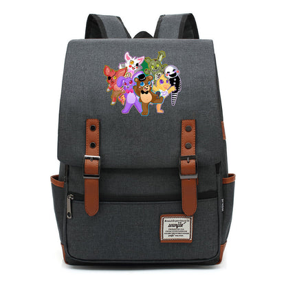 Toy Bear Printed Teenage Student Backpack For Men And Women, Casual Belt Buckle, Classic Backpack