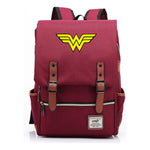 Anime Wonder Woman Printed Youth Student School Bag Men's And Women's Leisure Belt Buckle Backpack