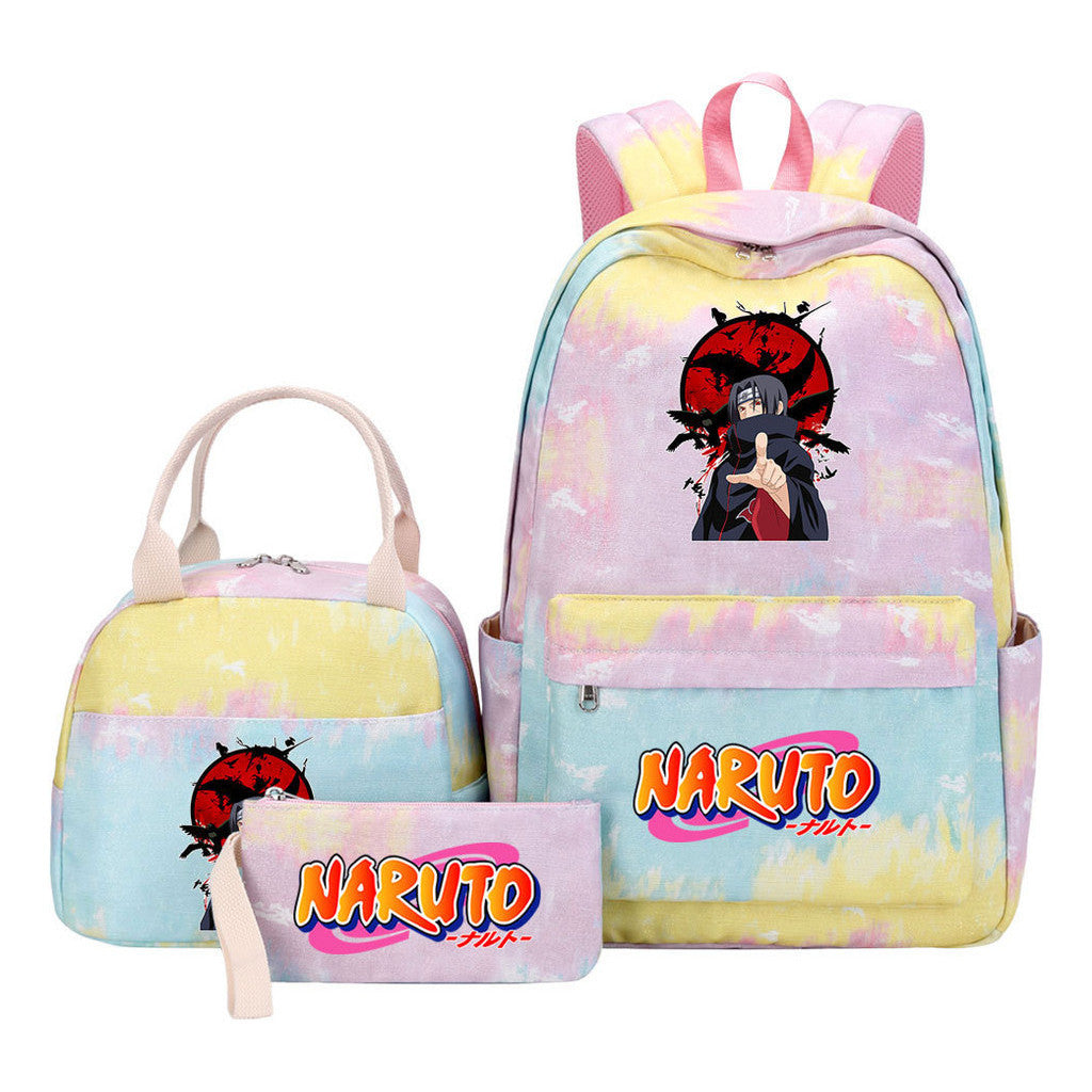 Naruto Student Girl Backpack Lunch Bag Three Piece Set Backpack Set