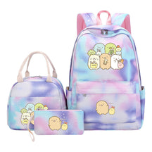Game Corner Biology Youth Student Girls School Bag Lunch Bag Three Piece Set Backpack Set