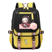 Cartoon Fashion Usb Student Backpack With Casual Woven Strap Flip Back Backpack