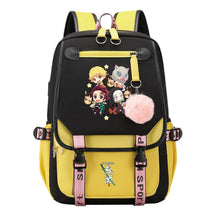 Cartoon Fashion Usb Student Backpack With Casual Woven Strap Flip Back Backpack