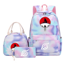Naruto Teenage Student Girls School Bag Lunch Bag Three Piece Set Backpack Set