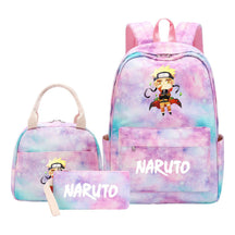 Naruto Teenage Student Girls School Bag Lunch Bag Three Piece Set Backpack Set