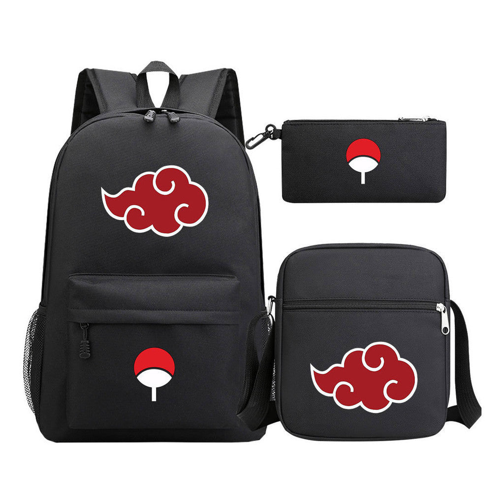 Anime Naruto Starry Sky Youth School Bag Three Piece Set For Men And Women Backpack Set