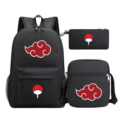 Anime Naruto Starry Sky Youth School Bag Three Piece Set For Men And Women Backpack Set
