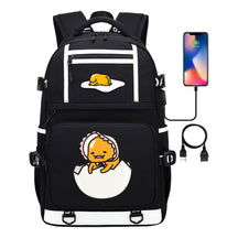 Cartoon Comics Lazy Egg Usb Youth Student Backpack Boys And Girls Backpack Leisure Travel Bag