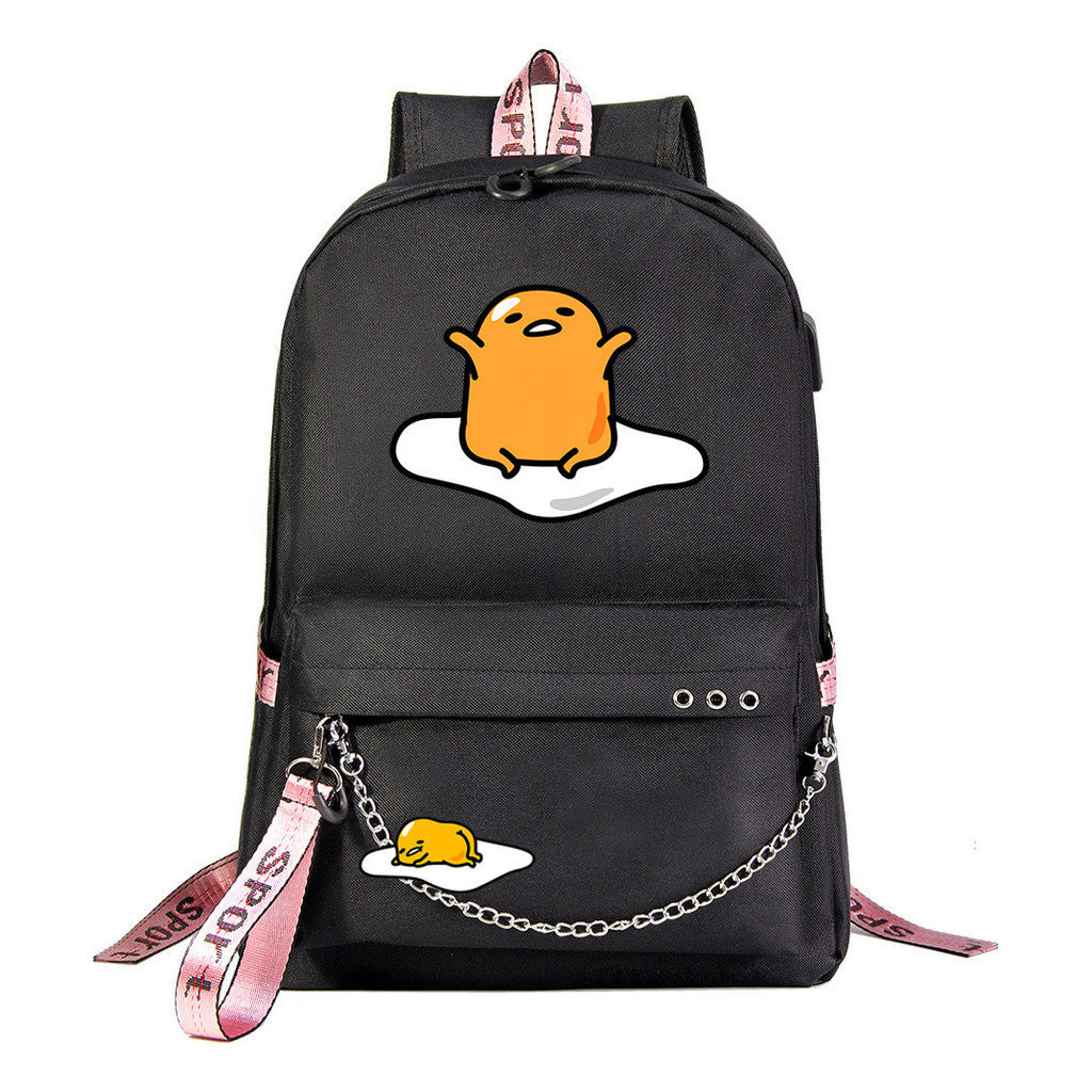 Lazy Egg Usb Youth Student Backpack For Men And Women's Leisure Travel Backpack