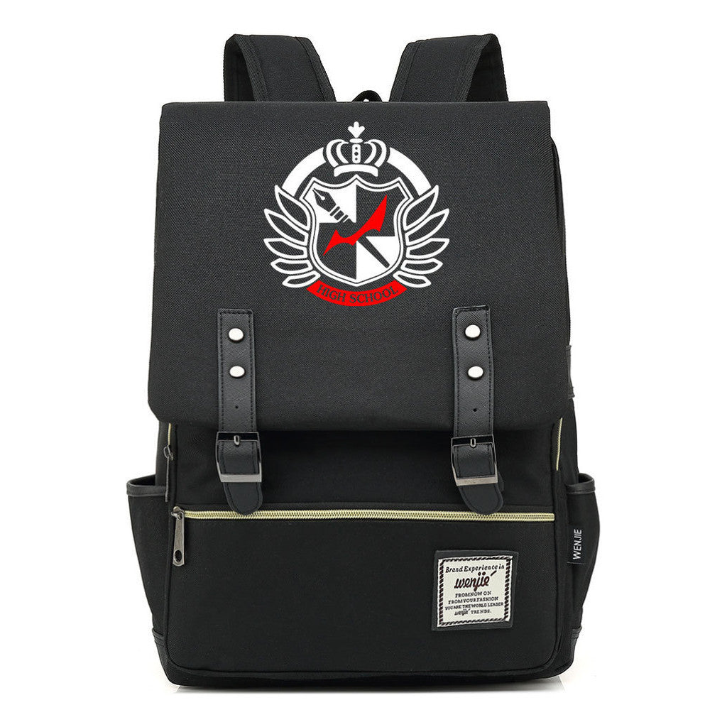 Printed Teenage Student Backpack For Men And Women With Casual Belt Buckle Classic Backpack